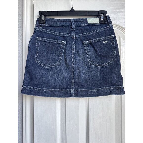 Lacoste Denim Distressed Mini Skirt Women's 34 Straight Short Y2k VTG - Picture 4 of 10